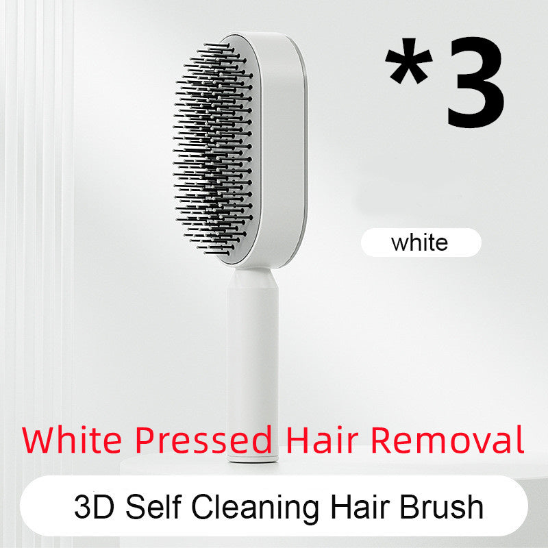 Self Cleaning Hair Brush For Women One-key Cleaning Hair Loss Airbag Massage Scalp Comb Anti-Static Hairbrush - Daily Best Choice