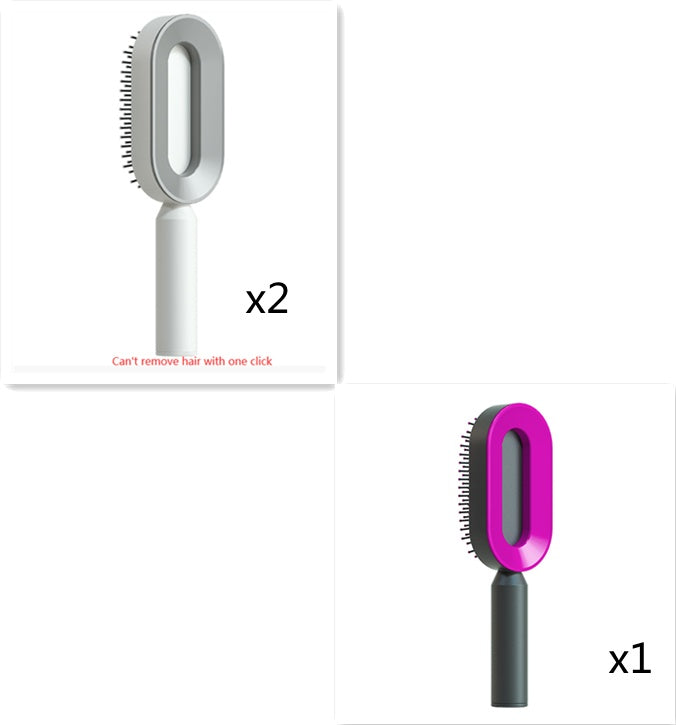 Self Cleaning Hair Brush For Women One-key Cleaning Hair Loss Airbag Massage Scalp Comb Anti-Static Hairbrush - Daily Best Choice