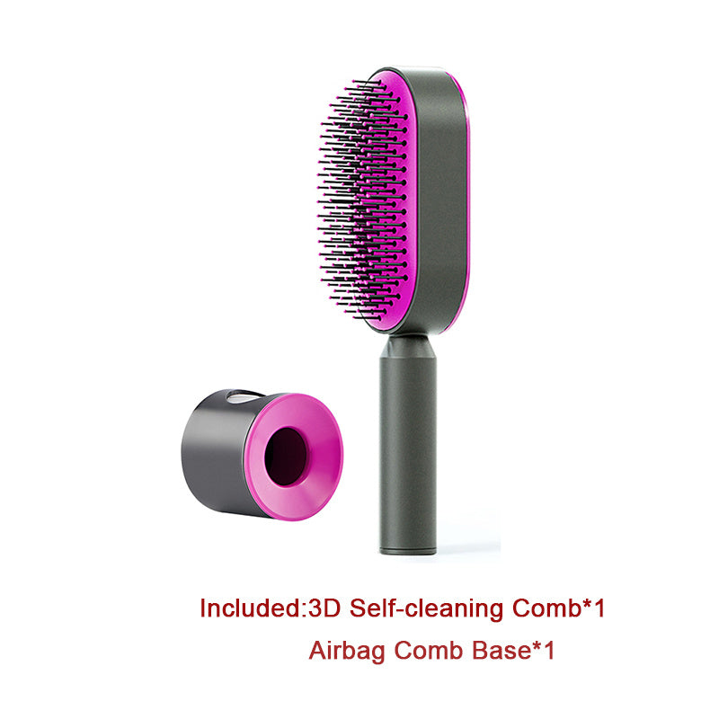 Self Cleaning Hair Brush For Women One-key Cleaning Hair Loss Airbag Massage Scalp Comb Anti-Static Hairbrush - Daily Best Choice