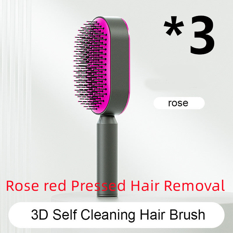 Self Cleaning Hair Brush For Women One-key Cleaning Hair Loss Airbag Massage Scalp Comb Anti-Static Hairbrush - Daily Best Choice