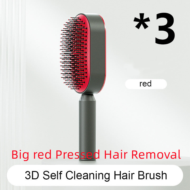Self Cleaning Hair Brush For Women One-key Cleaning Hair Loss Airbag Massage Scalp Comb Anti-Static Hairbrush - Daily Best Choice