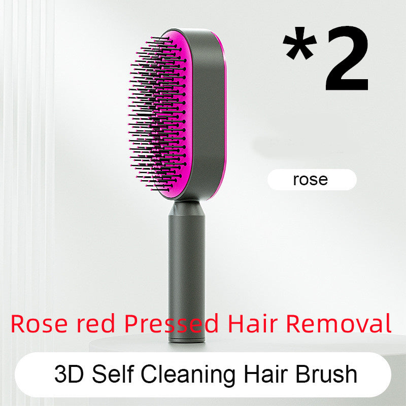 Self Cleaning Hair Brush For Women One-key Cleaning Hair Loss Airbag Massage Scalp Comb Anti-Static Hairbrush - Daily Best Choice