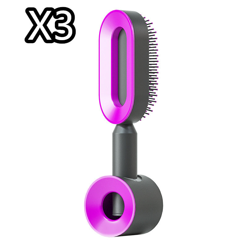Self Cleaning Hair Brush For Women One-key Cleaning Hair Loss Airbag Massage Scalp Comb Anti-Static Hairbrush - Daily Best Choice