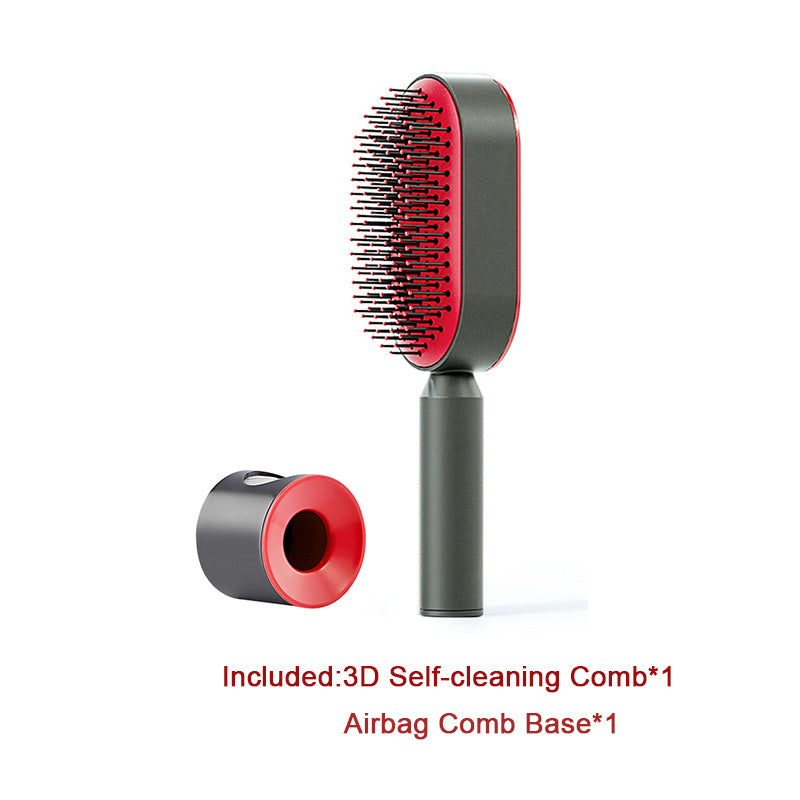 Self Cleaning Hair Brush For Women One-key Cleaning Hair Loss Airbag Massage Scalp Comb Anti-Static Hairbrush - Daily Best Choice