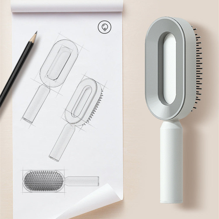 Self Cleaning Hair Brush For Women One-key Cleaning Hair Loss Airbag Massage Scalp Comb Anti-Static Hairbrush - Daily Best Choice