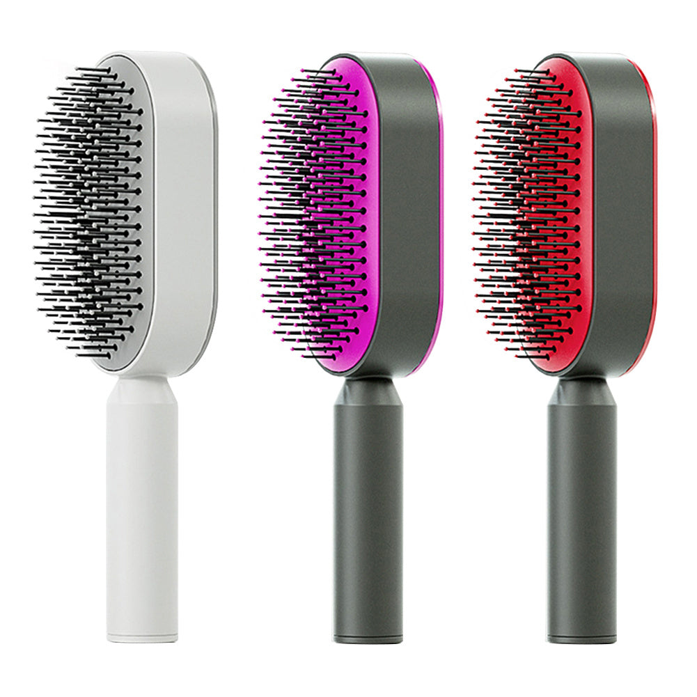 Self Cleaning Hair Brush For Women One-key Cleaning Hair Loss Airbag Massage Scalp Comb Anti-Static Hairbrush - Daily Best Choice