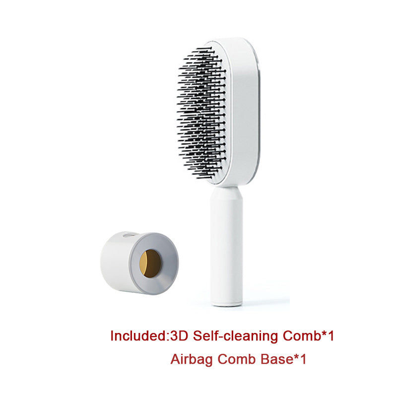 Self Cleaning Hair Brush For Women One-key Cleaning Hair Loss Airbag Massage Scalp Comb Anti-Static Hairbrush - Daily Best Choice