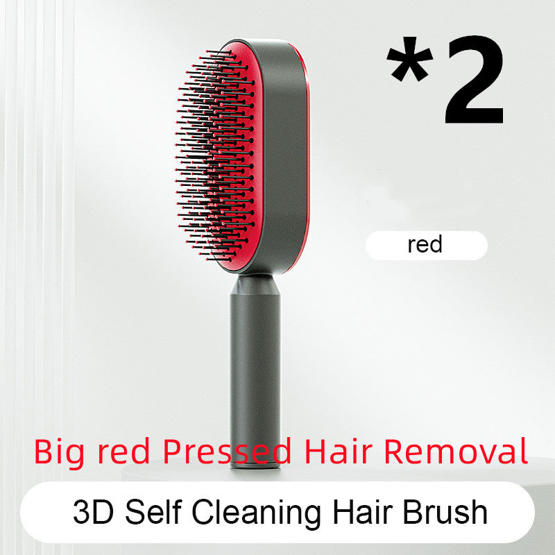Self Cleaning Hair Brush For Women One-key Cleaning Hair Loss Airbag Massage Scalp Comb Anti-Static Hairbrush - Daily Best Choice