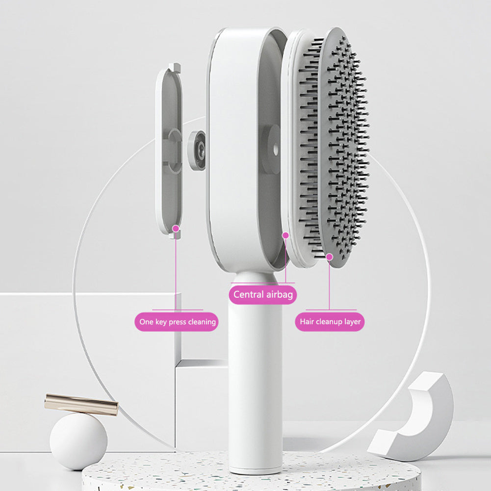 Self Cleaning Hair Brush For Women One-key Cleaning Hair Loss Airbag Massage Scalp Comb Anti-Static Hairbrush - Daily Best Choice