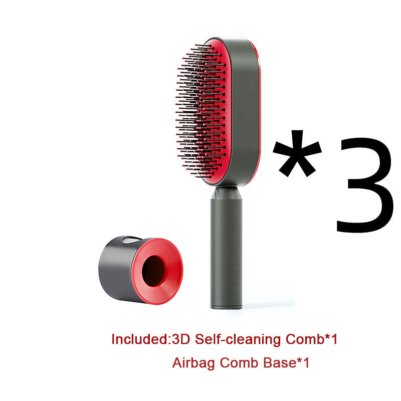 Self Cleaning Hair Brush For Women One-key Cleaning Hair Loss Airbag Massage Scalp Comb Anti-Static Hairbrush - Daily Best Choice