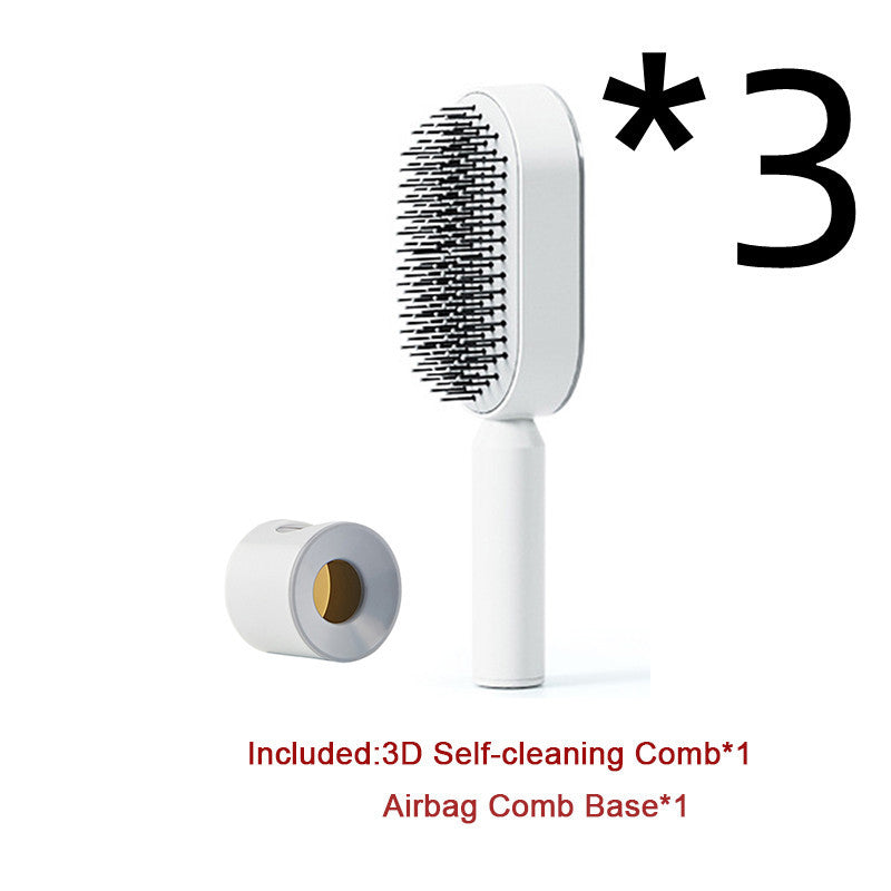 Self Cleaning Hair Brush For Women One-key Cleaning Hair Loss Airbag Massage Scalp Comb Anti-Static Hairbrush - Daily Best Choice