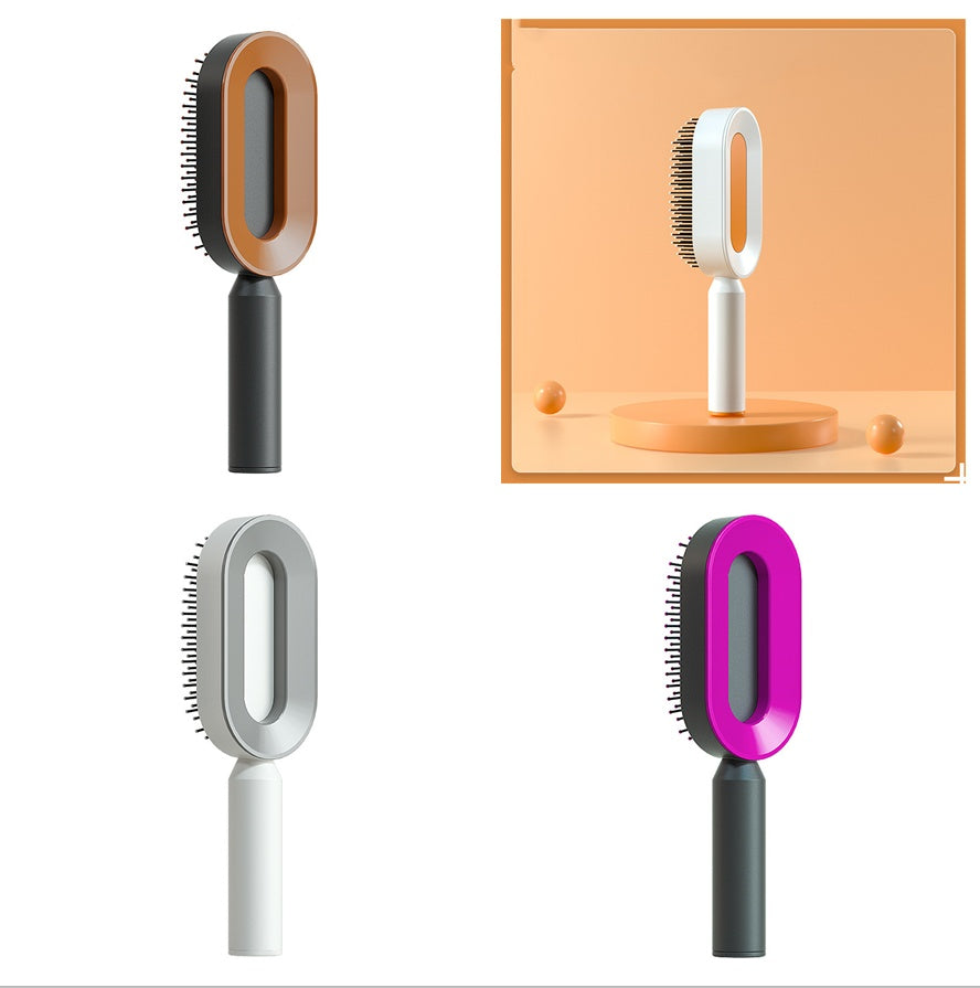 Self Cleaning Hair Brush For Women One-key Cleaning Hair Loss Airbag Massage Scalp Comb Anti-Static Hairbrush - Daily Best Choice
