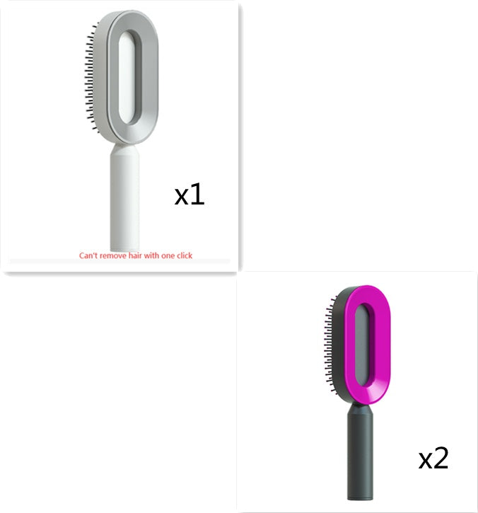 Self Cleaning Hair Brush For Women One-key Cleaning Hair Loss Airbag Massage Scalp Comb Anti-Static Hairbrush - Daily Best Choice