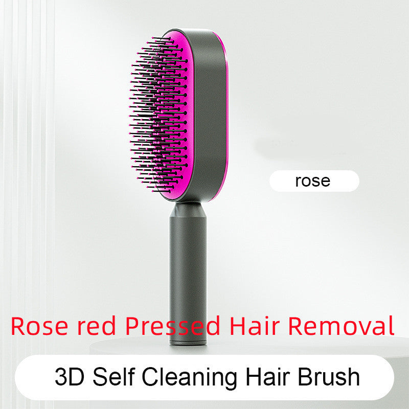 Self Cleaning Hair Brush For Women One-key Cleaning Hair Loss Airbag Massage Scalp Comb Anti-Static Hairbrush - Daily Best Choice